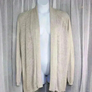 Evolution by Cyrus XXL Tan collared open front cardigan duster sweater